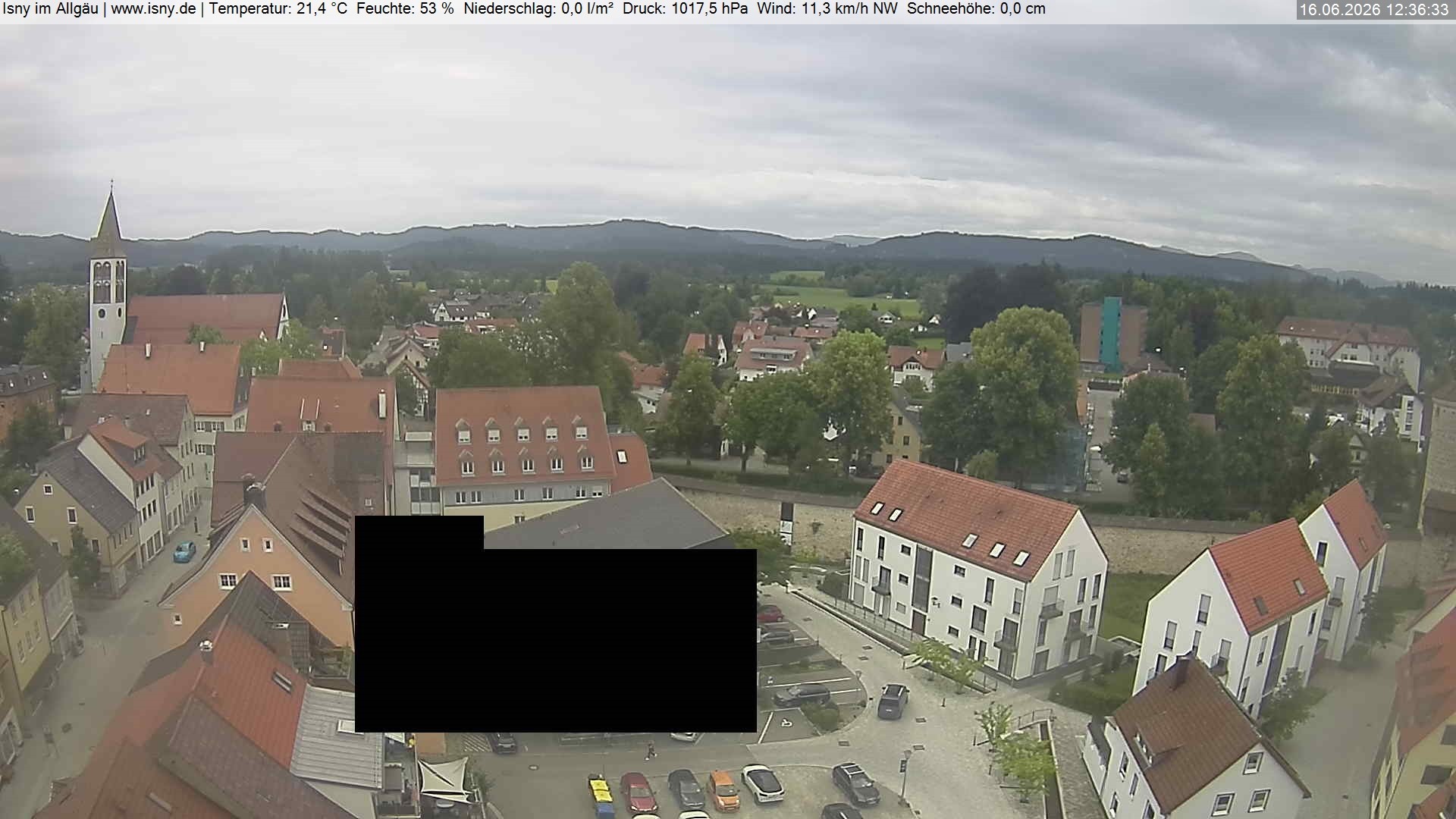 Archiv Foto Webcam Isny im Allgäu - Blick auf die Kirche St. Maria