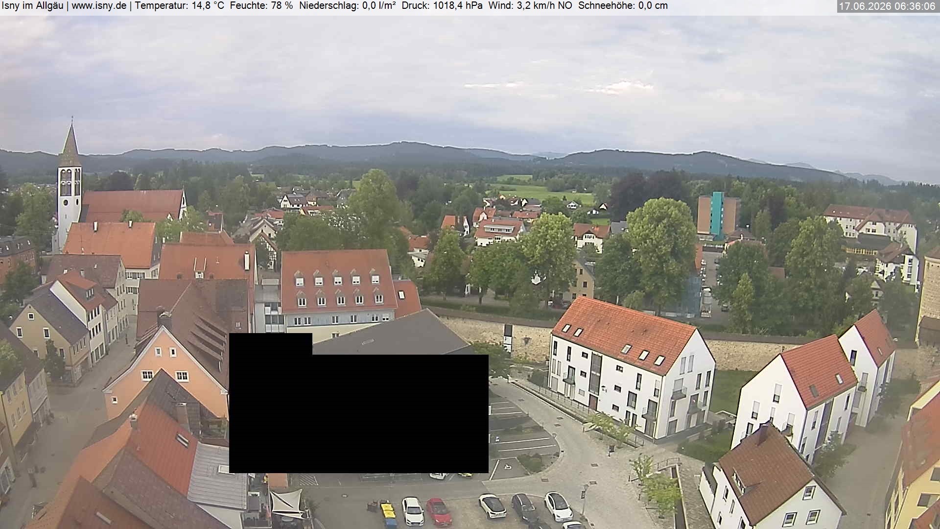 Archiv Foto Webcam Isny im Allgäu - Blick auf die Kirche St. Maria