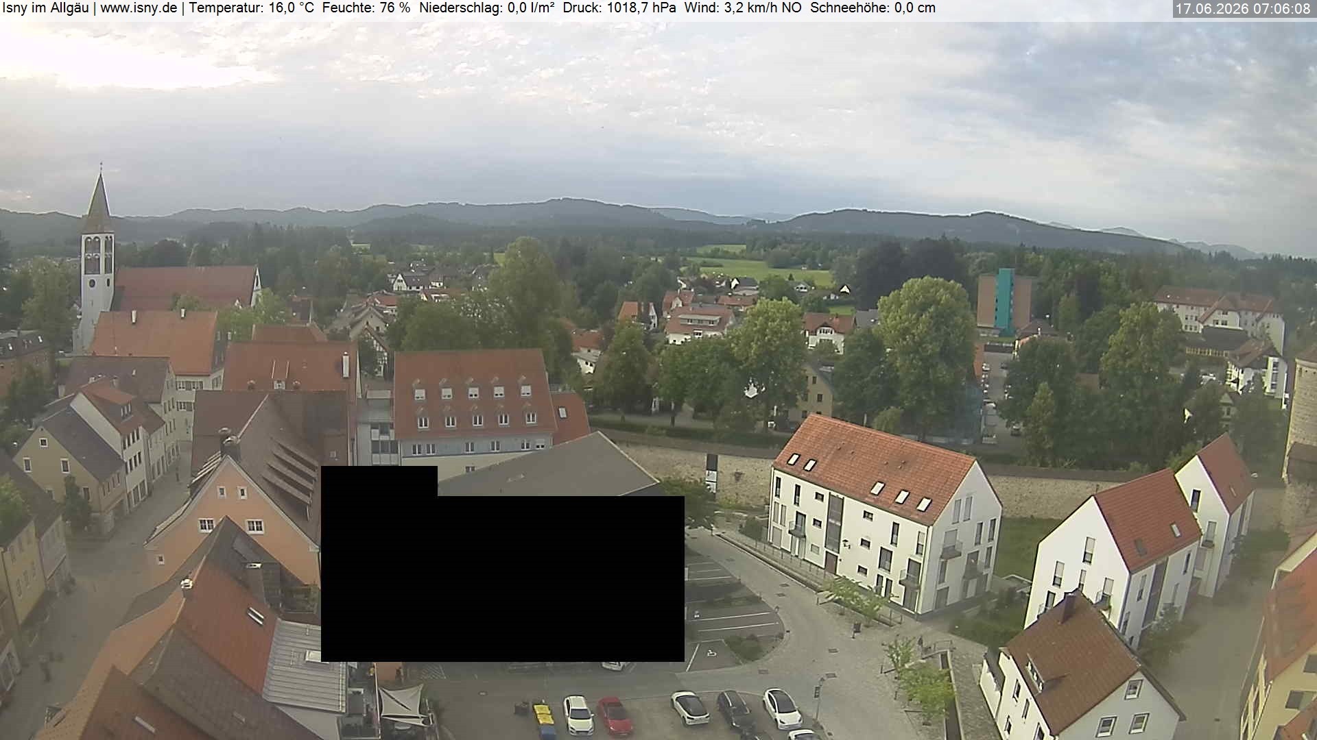 Archiv Foto Webcam Isny im Allgäu - Blick auf die Kirche St. Maria