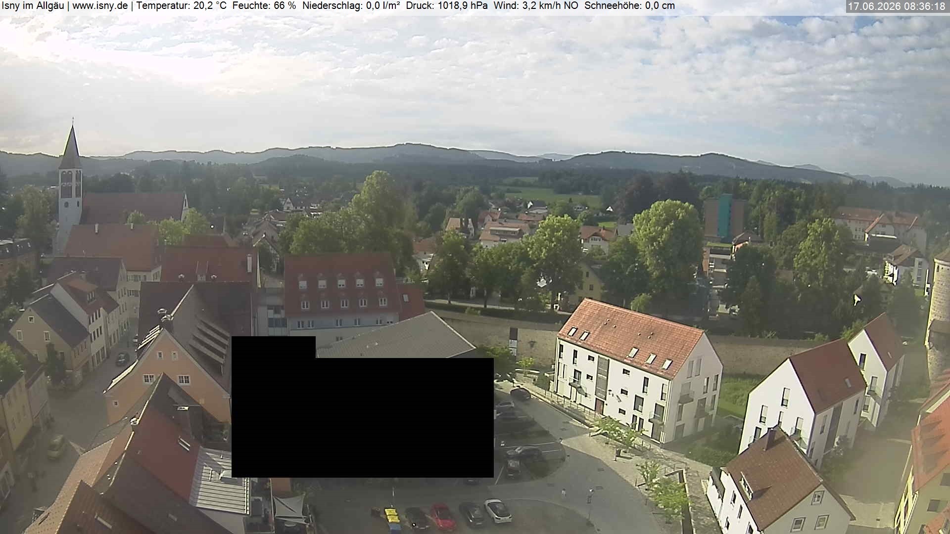 Archiv Foto Webcam Isny im Allgäu - Blick auf die Kirche St. Maria