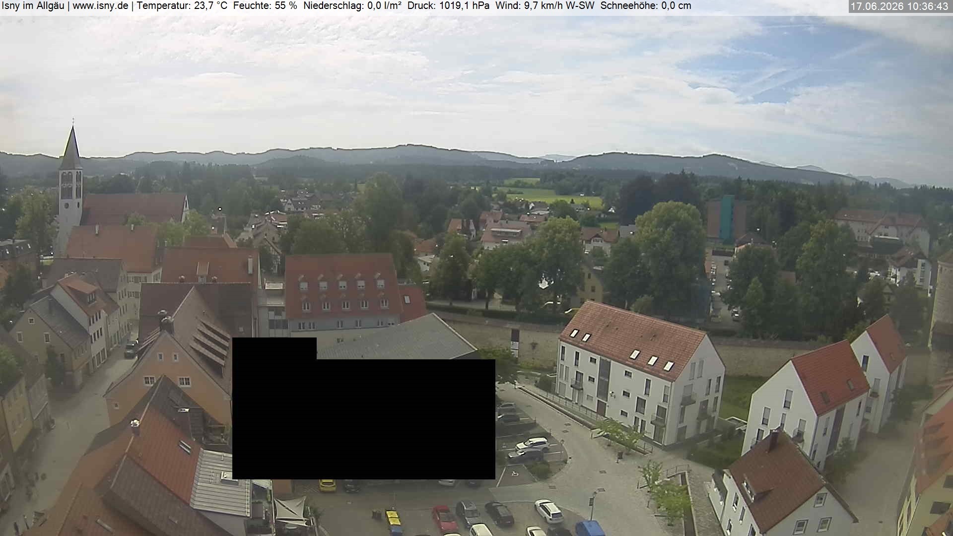 Archiv Foto Webcam Isny im Allgäu - Blick auf die Kirche St. Maria