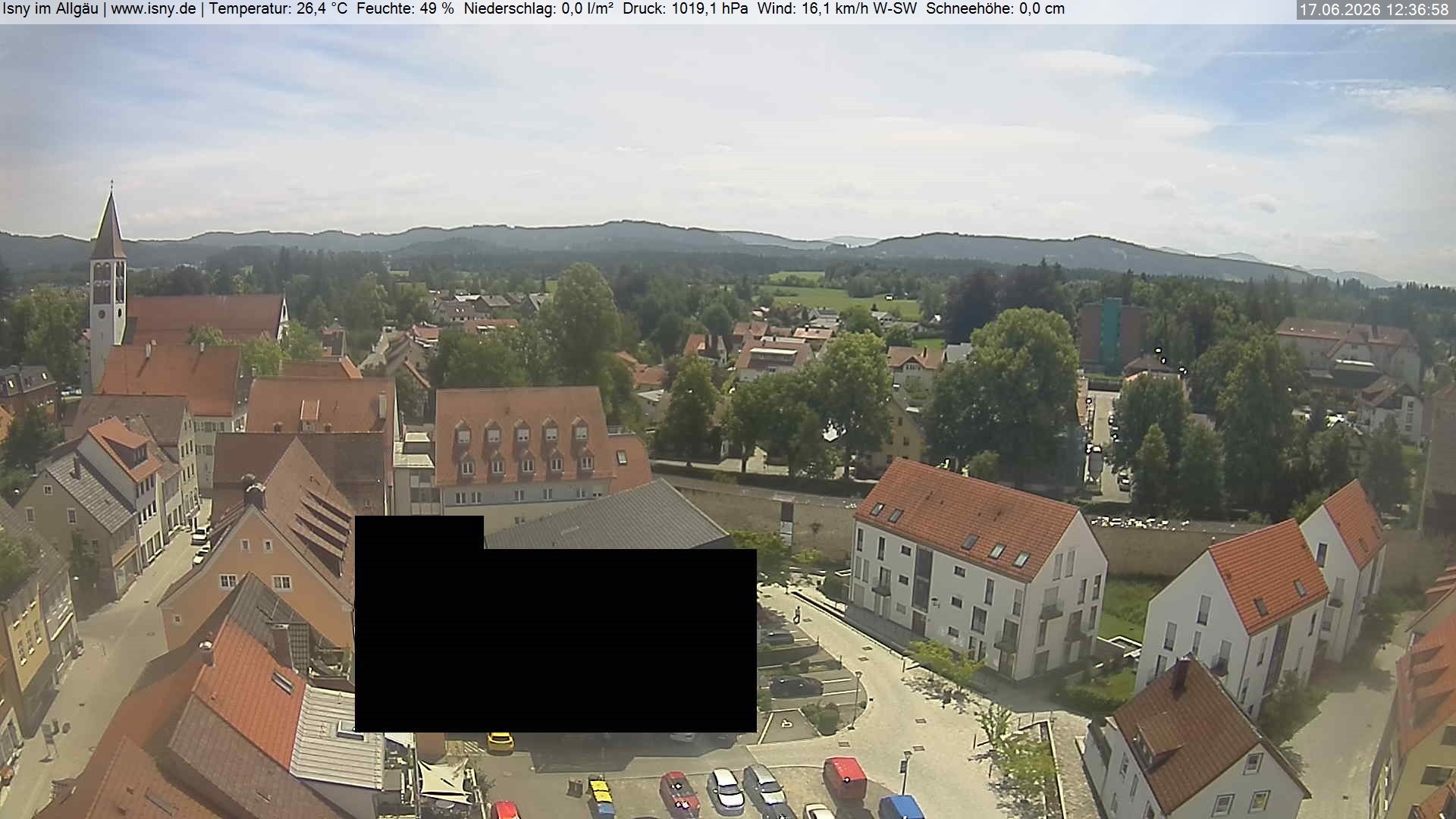 Archiv Foto Webcam Isny im Allgäu - Blick auf die Kirche St. Maria
