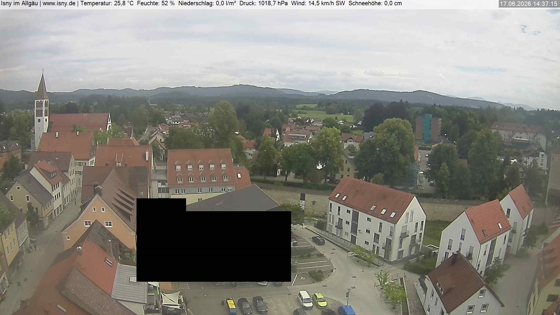 Archiv Foto Webcam Isny im Allgäu - Blick auf die Kirche St. Maria
