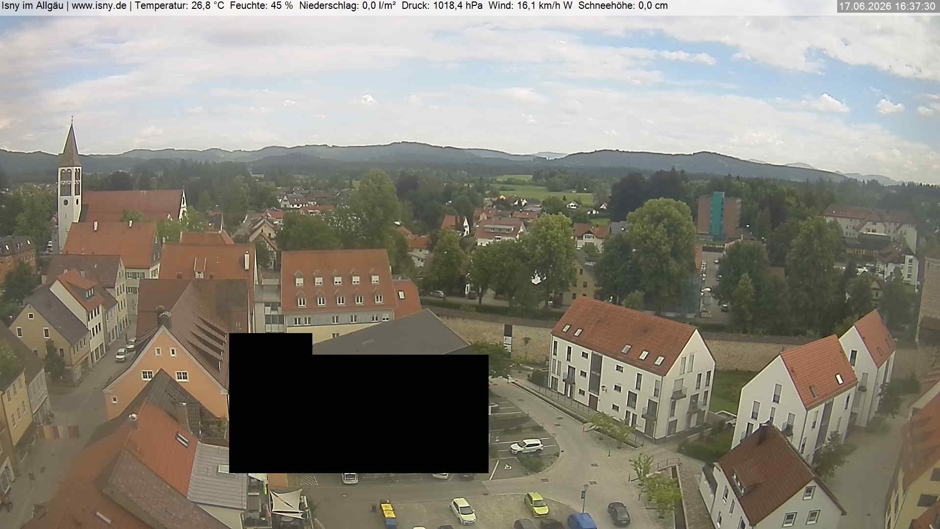 Archiv Foto Webcam Isny im Allgäu - Blick auf die Kirche St. Maria