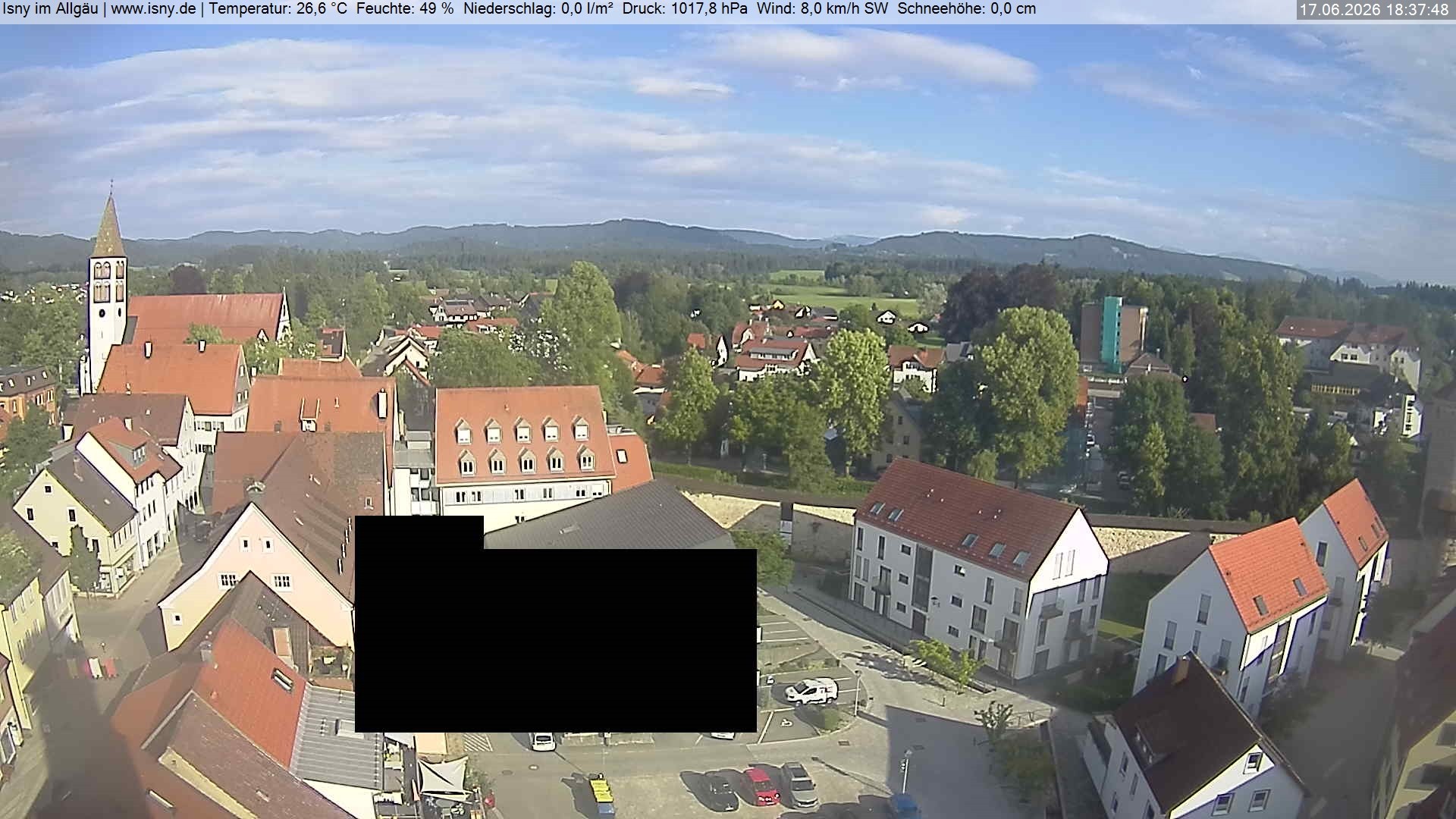 Archiv Foto Webcam Isny im Allgäu - Blick auf die Kirche St. Maria