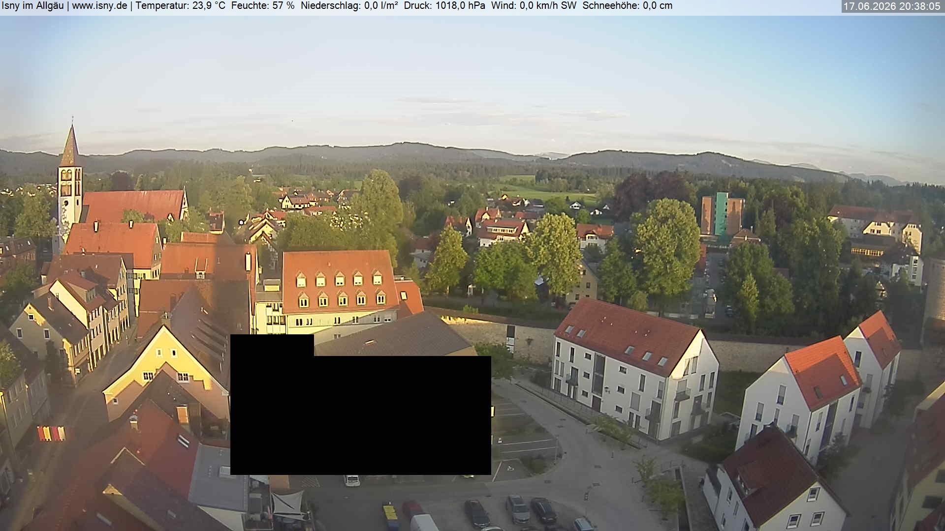 Archiv Foto Webcam Isny im Allgäu - Blick auf die Kirche St. Maria
