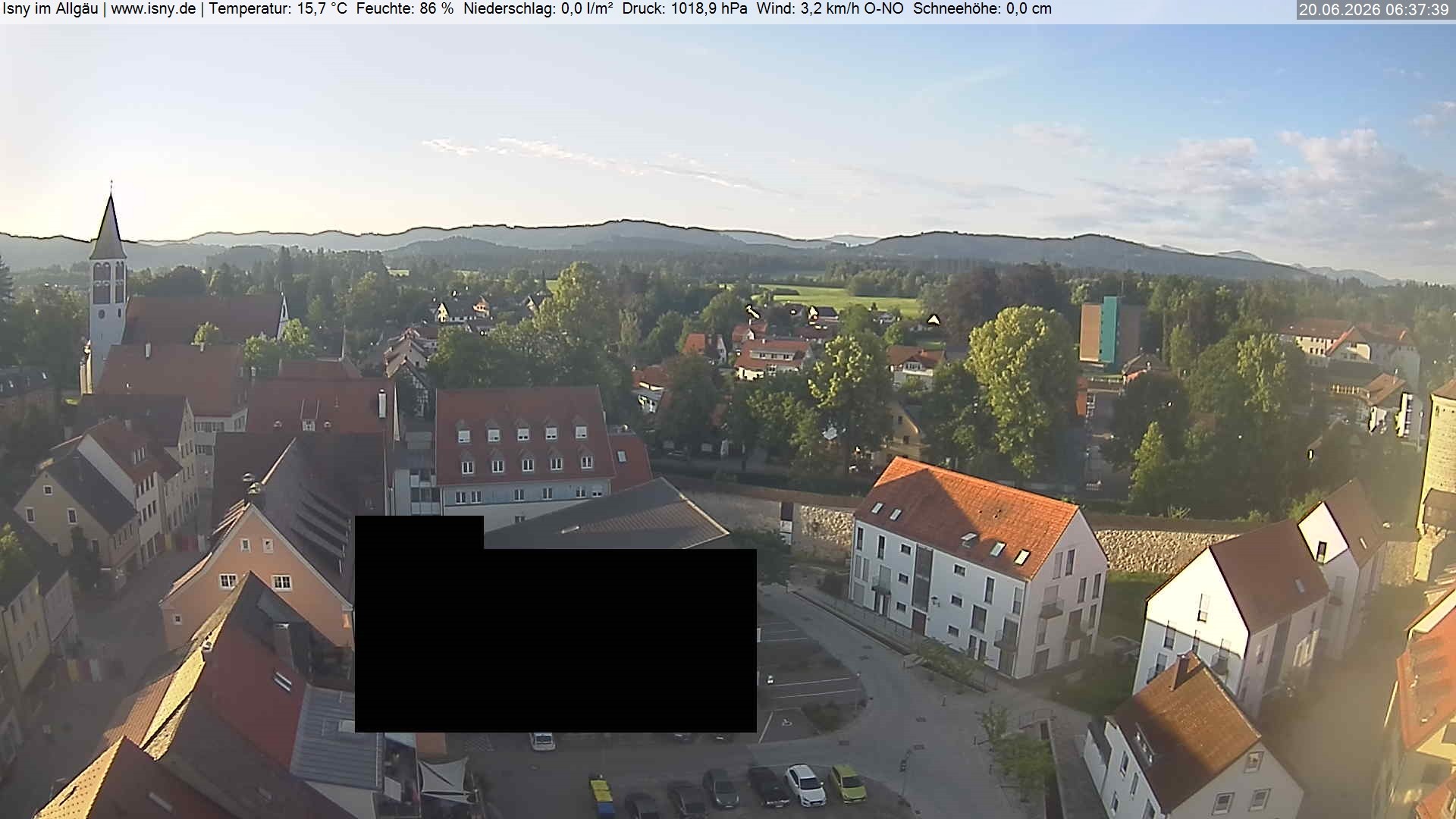 Archiv Foto Webcam Isny im Allgäu - Blick auf die Kirche St. Maria