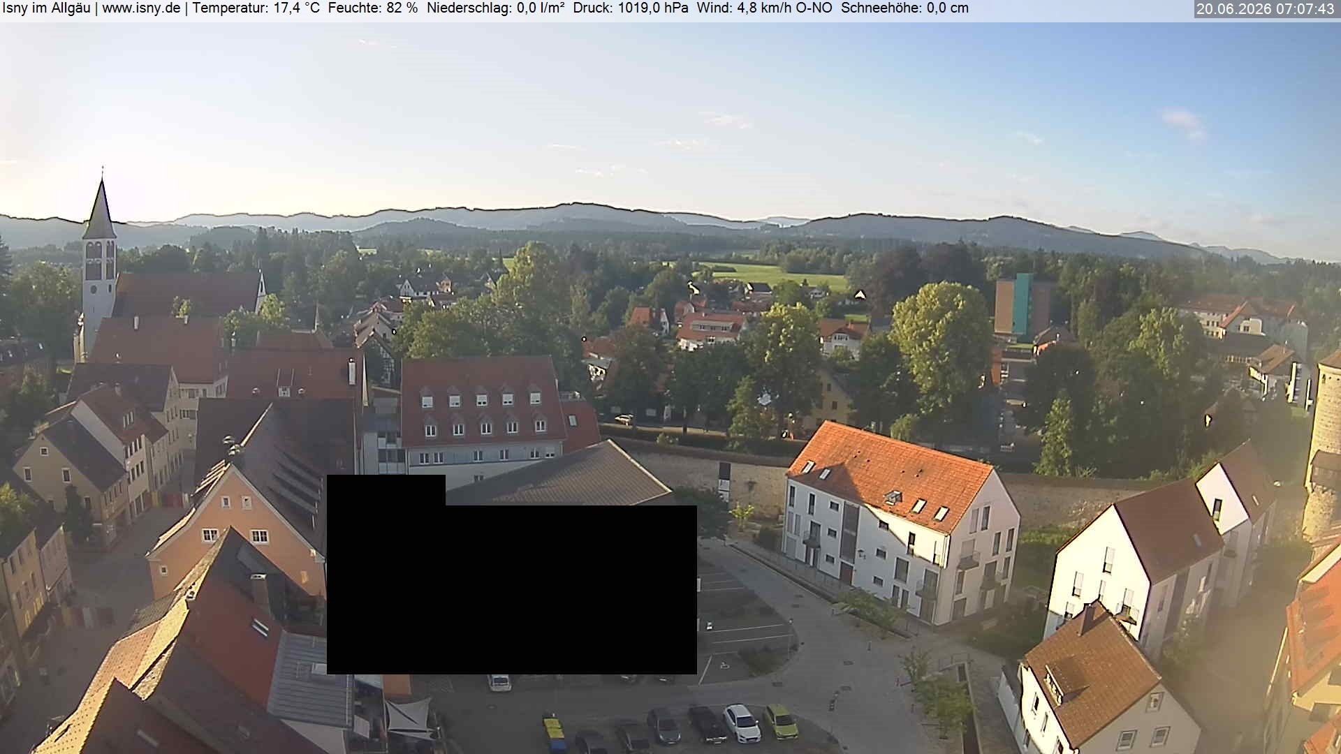 Archiv Foto Webcam Isny im Allgäu - Blick auf die Kirche St. Maria
