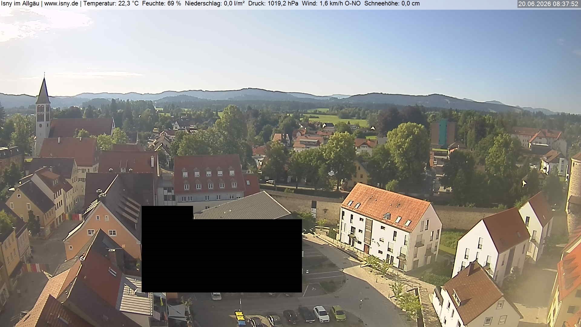 Archiv Foto Webcam Isny im Allgäu - Blick auf die Kirche St. Maria