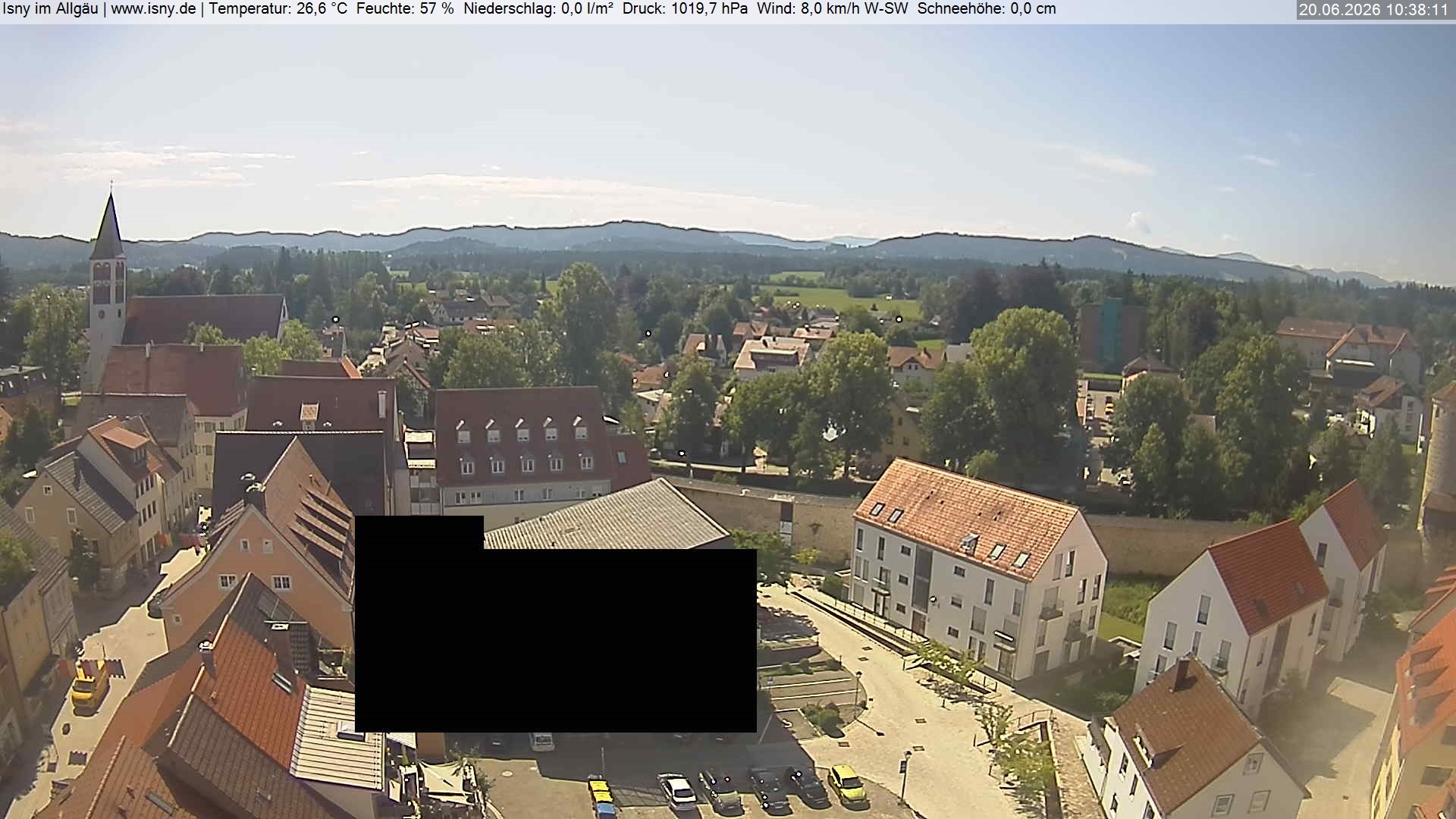 Archiv Foto Webcam Isny im Allgäu - Blick auf die Kirche St. Maria