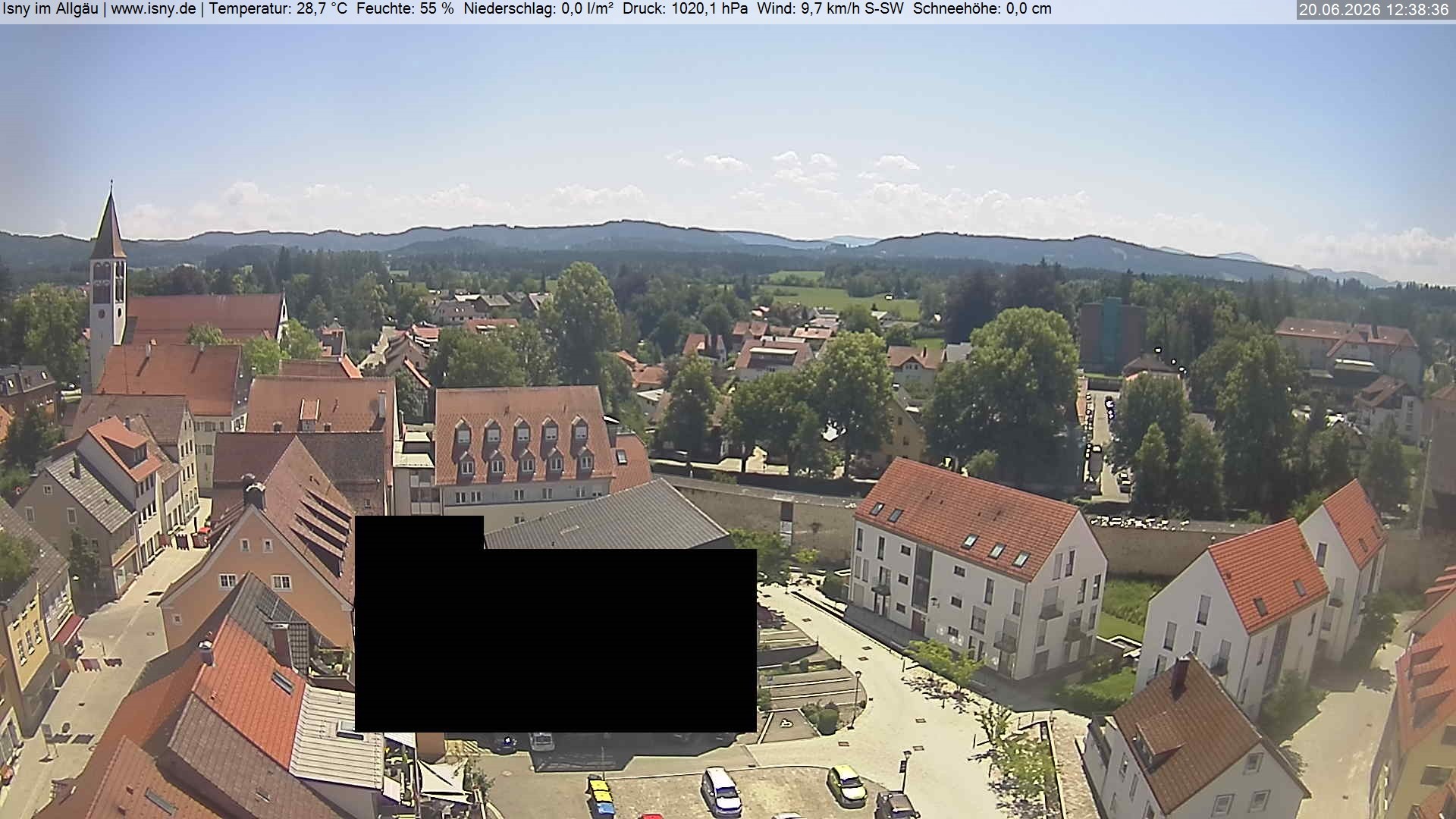 Archiv Foto Webcam Isny im Allgäu - Blick auf die Kirche St. Maria