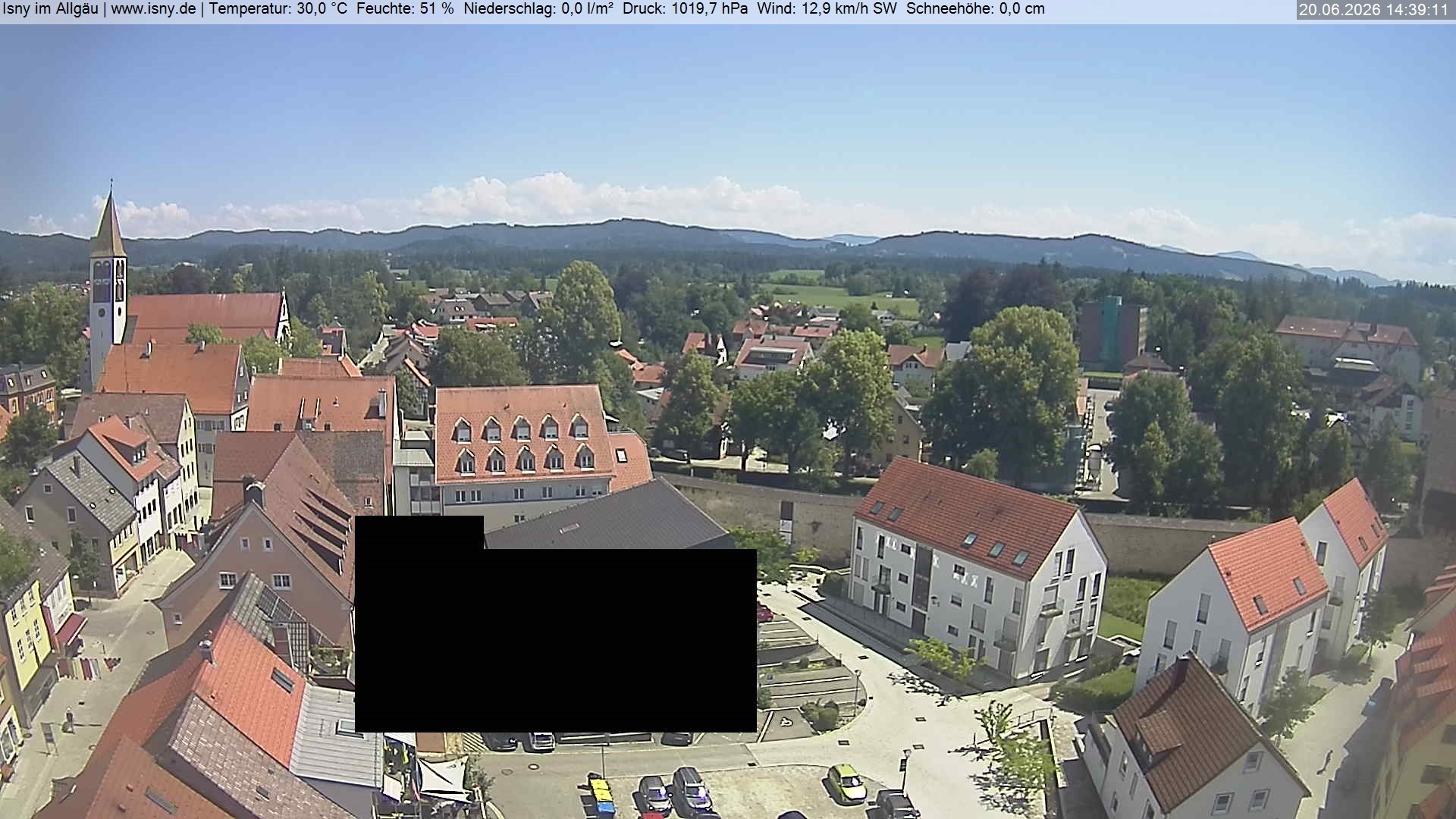 Archiv Foto Webcam Isny im Allgäu - Blick auf die Kirche St. Maria