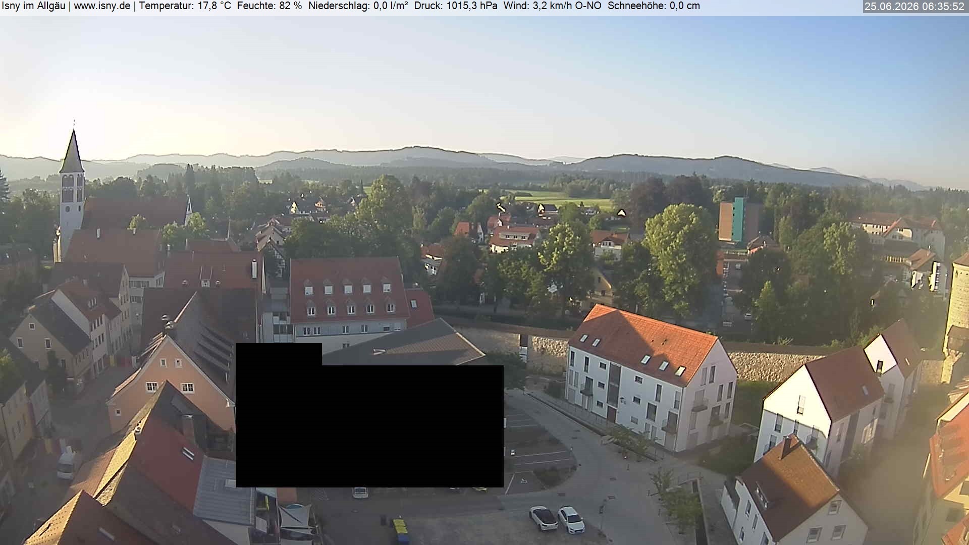 Archiv Foto Webcam Isny im Allgäu - Blick auf die Kirche St. Maria