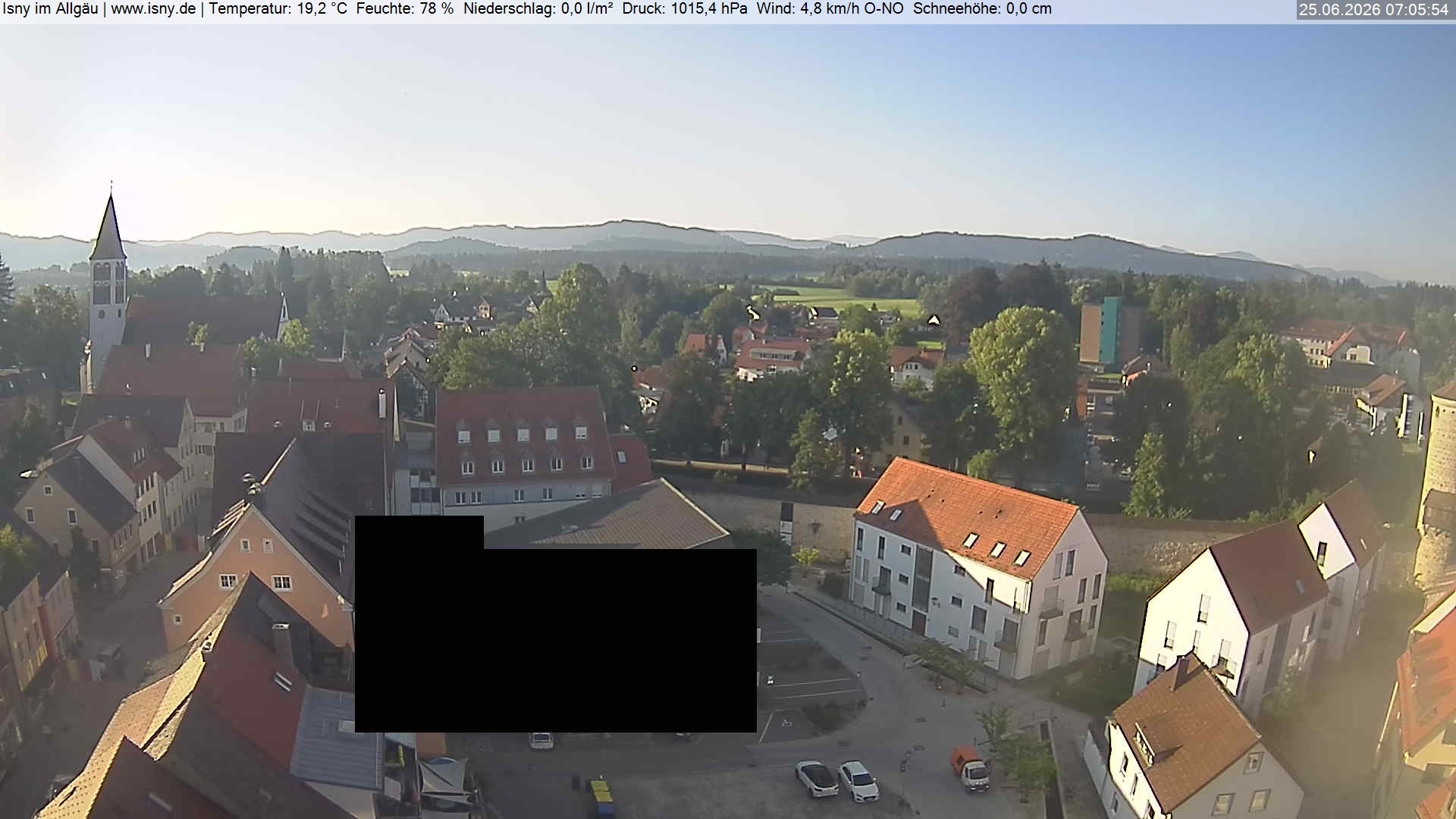 Archiv Foto Webcam Isny im Allgäu - Blick auf die Kirche St. Maria