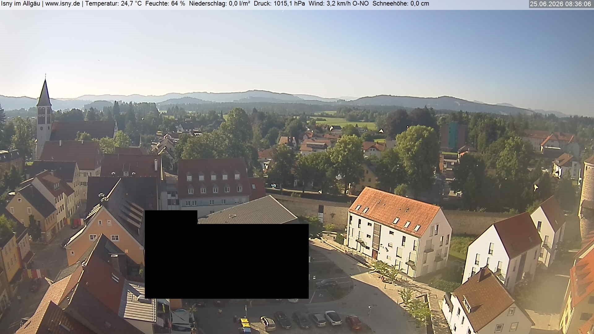 Archiv Foto Webcam Isny im Allgäu - Blick auf die Kirche St. Maria