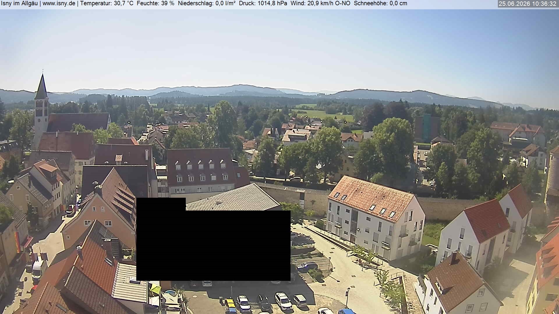 Archiv Foto Webcam Isny im Allgäu - Blick auf die Kirche St. Maria