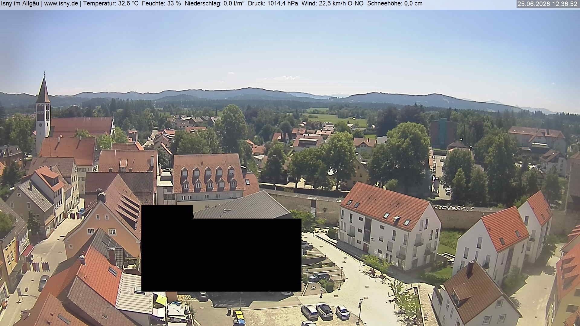 Archiv Foto Webcam Isny im Allgäu - Blick auf die Kirche St. Maria