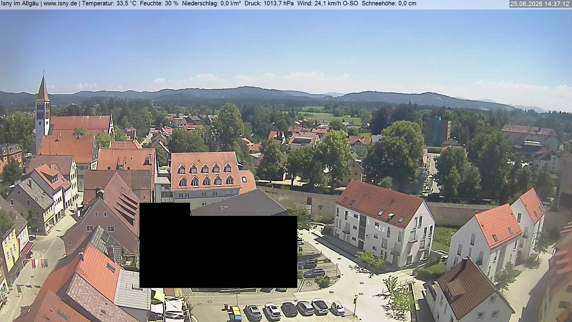 Archiv Foto Webcam Isny im Allgäu - Blick auf die Kirche St. Maria