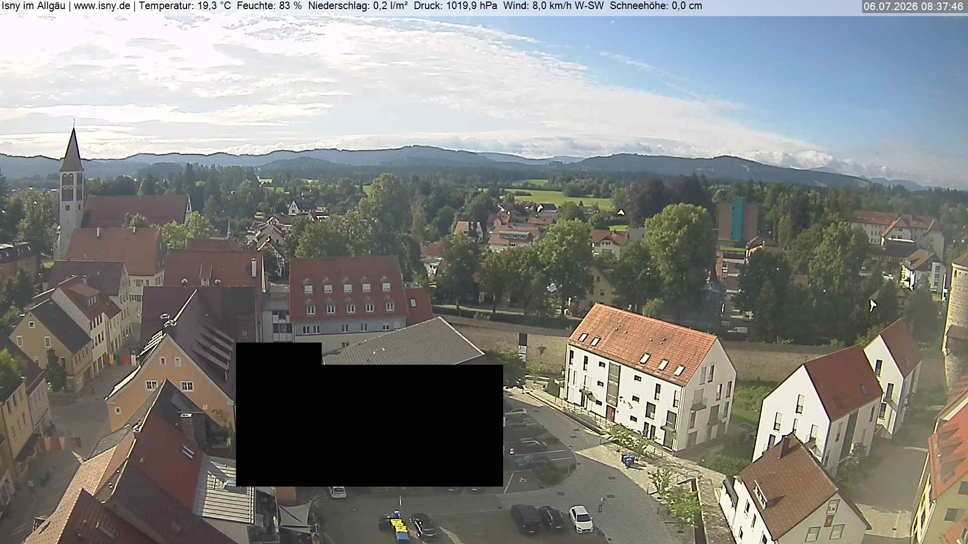 Archiv Foto Webcam Isny im Allgäu - Blick auf die Kirche St. Maria
