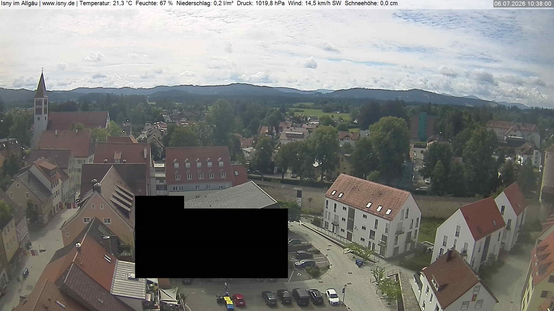 Archiv Foto Webcam Isny im Allgäu - Blick auf die Kirche St. Maria