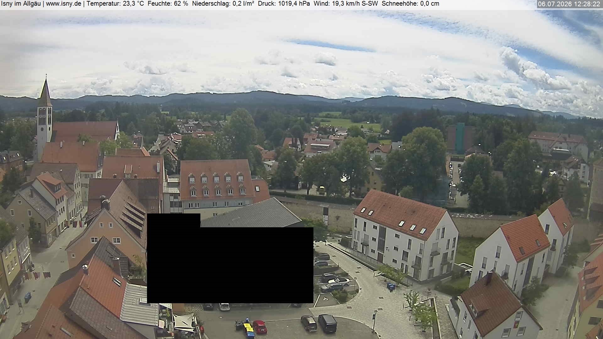 Archiv Foto Webcam Isny im Allgäu - Blick auf die Kirche St. Maria