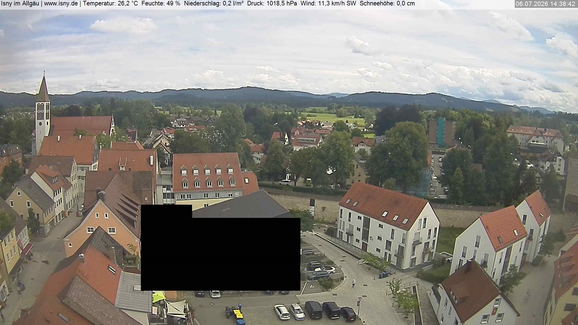 Archiv Foto Webcam Isny im Allgäu - Blick auf die Kirche St. Maria