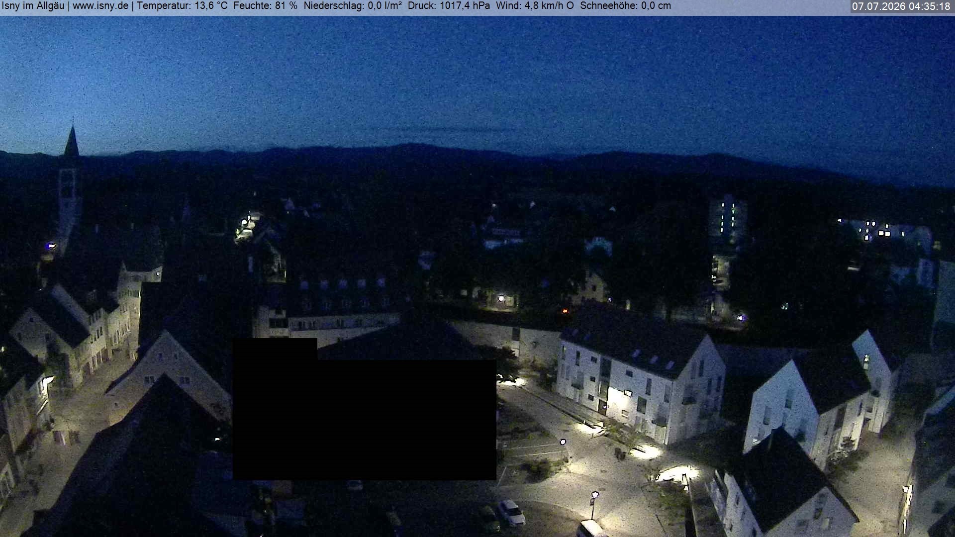 Archiv Foto Webcam Isny im Allgäu - Blick auf die Kirche St. Maria