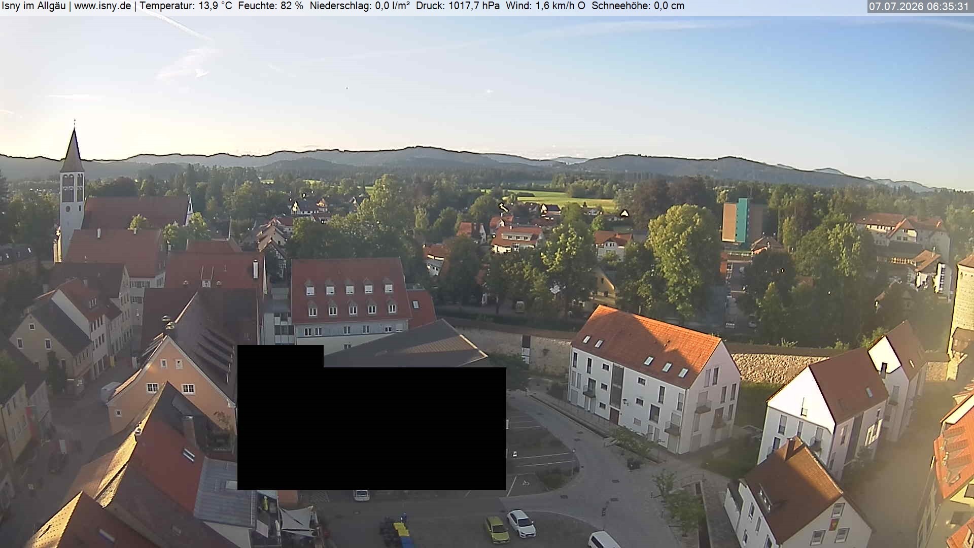 Archiv Foto Webcam Isny im Allgäu - Blick auf die Kirche St. Maria