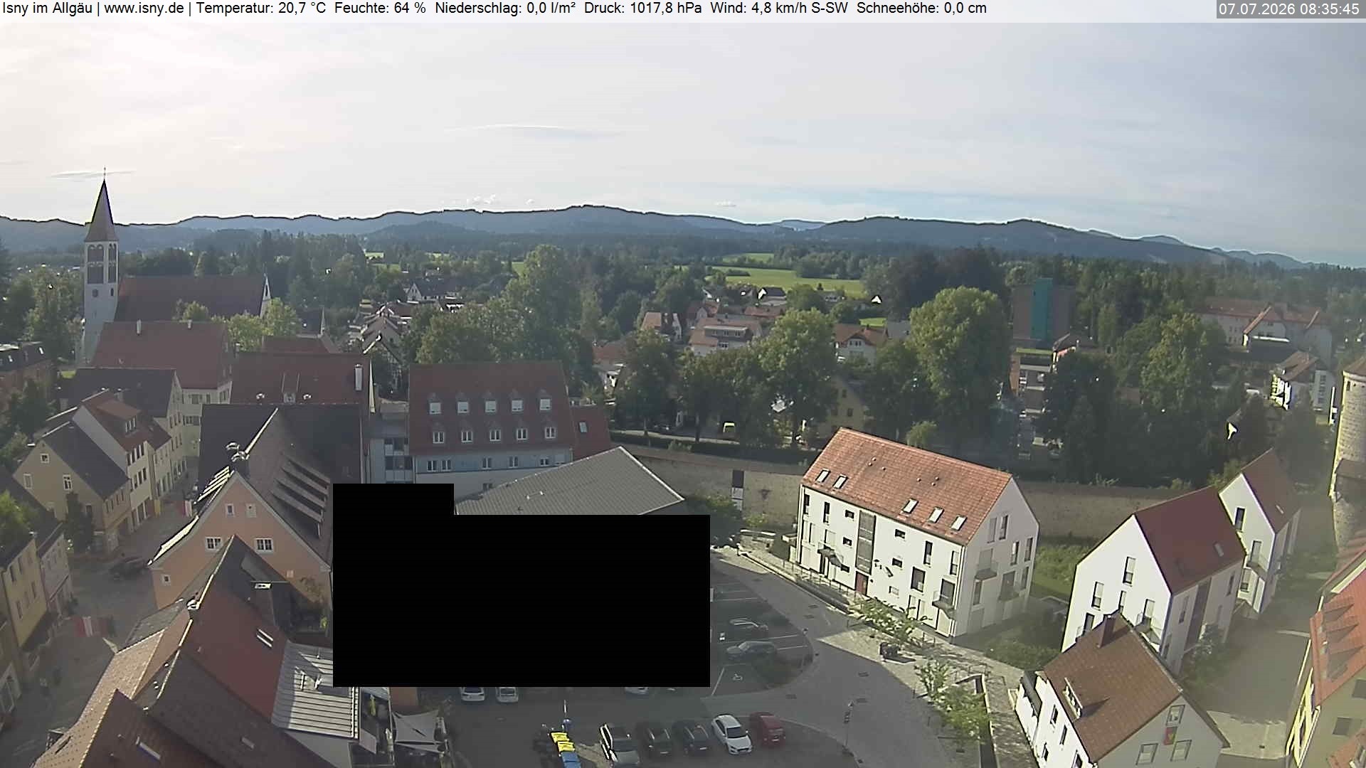 Archiv Foto Webcam Isny im Allgäu - Blick auf die Kirche St. Maria