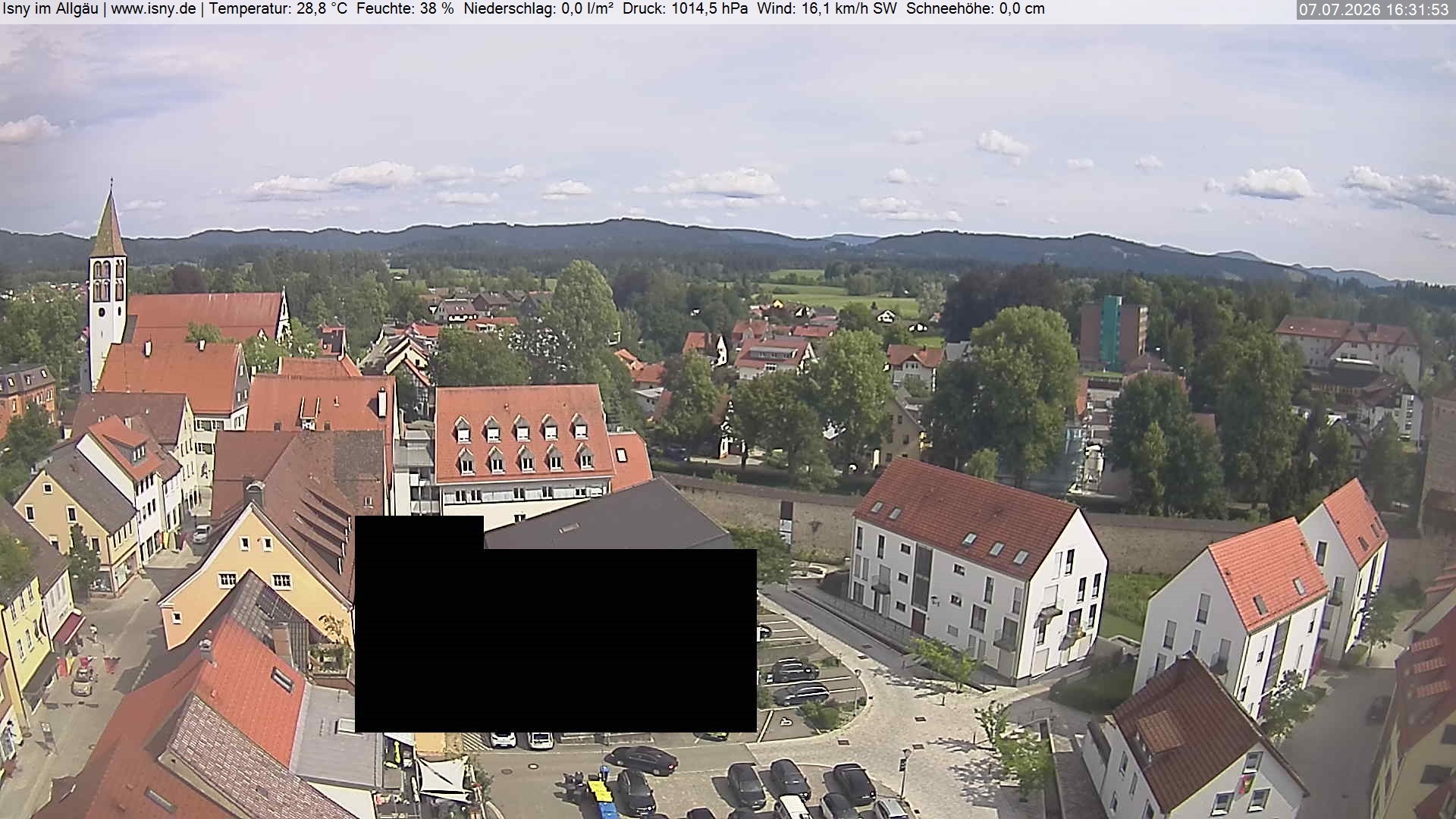 Archiv Foto Webcam Isny im Allgäu - Blick auf die Kirche St. Maria