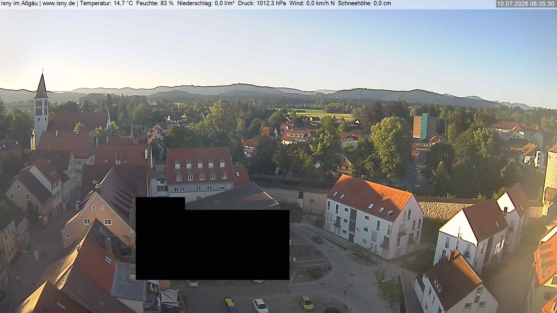 Archiv Foto Webcam Isny im Allgäu - Blick auf die Kirche St. Maria