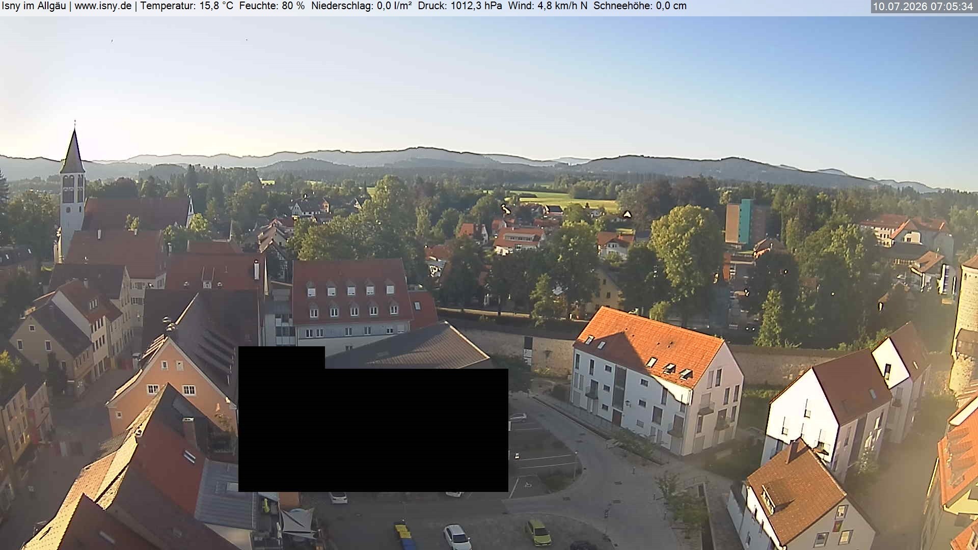 Archiv Foto Webcam Isny im Allgäu - Blick auf die Kirche St. Maria