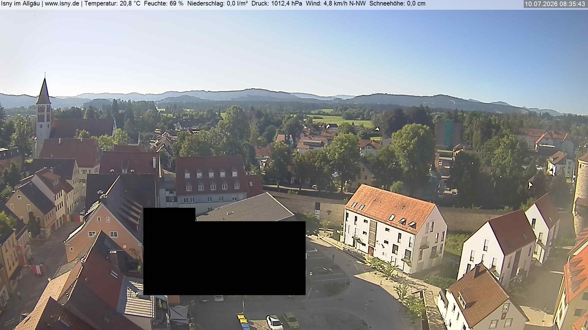 Archiv Foto Webcam Isny im Allgäu - Blick auf die Kirche St. Maria