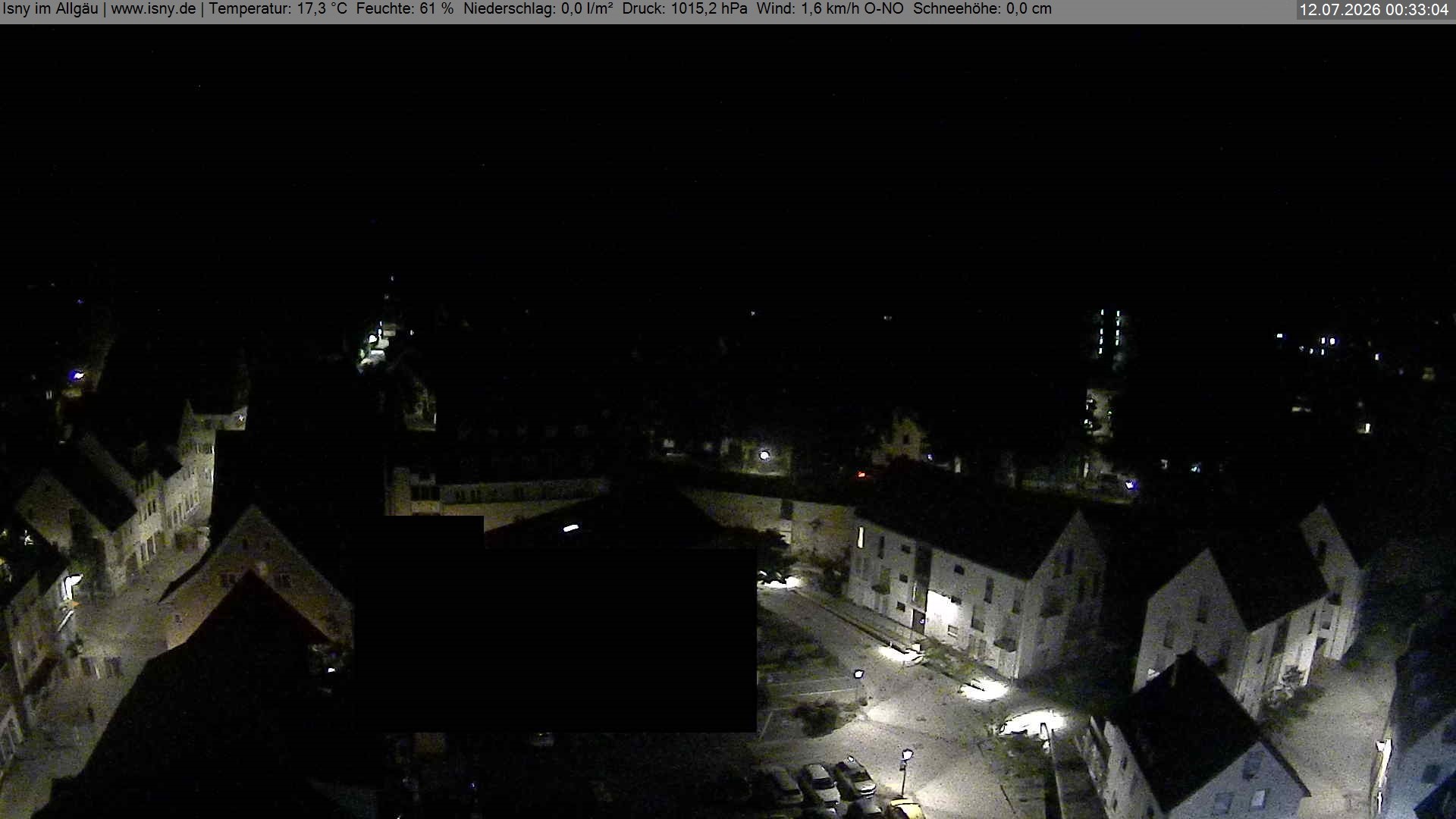 Archived image Webcam Isny - Allgäu - View to St. Mary Church