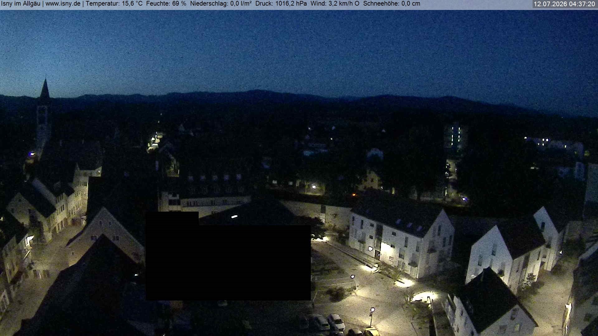 Archived image Webcam Isny - Allgäu - View to St. Mary Church