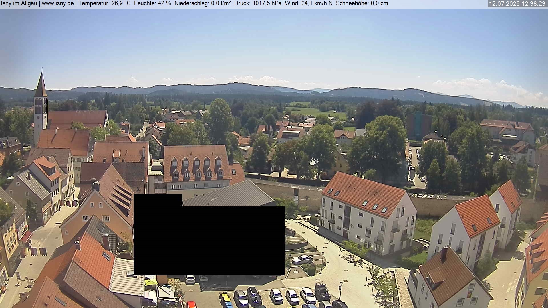 Archived image Webcam Isny - Allgäu - View to St. Mary Church