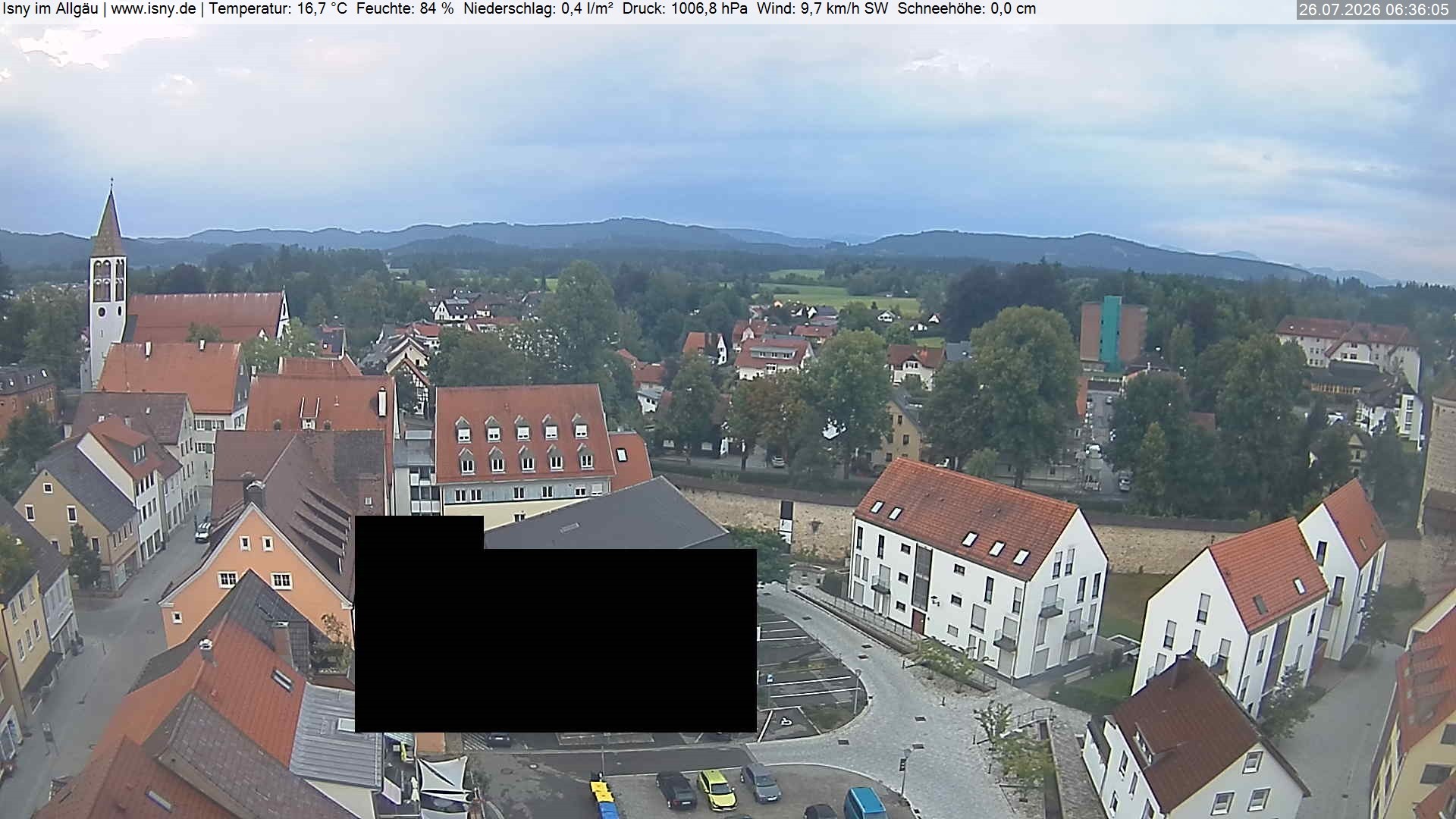Archiv Foto Webcam Isny im Allgäu - Blick auf die Kirche St. Maria