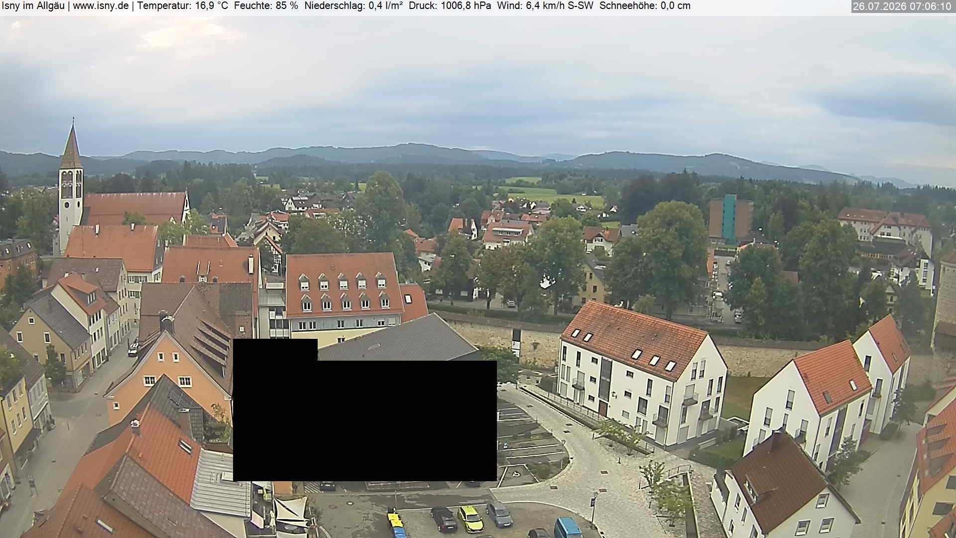 Archiv Foto Webcam Isny im Allgäu - Blick auf die Kirche St. Maria