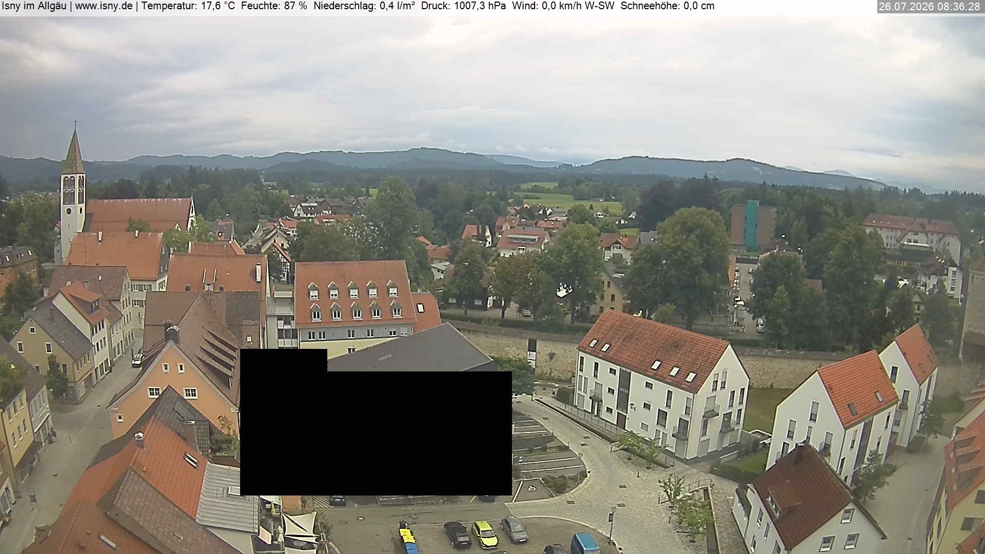 Archiv Foto Webcam Isny im Allgäu - Blick auf die Kirche St. Maria