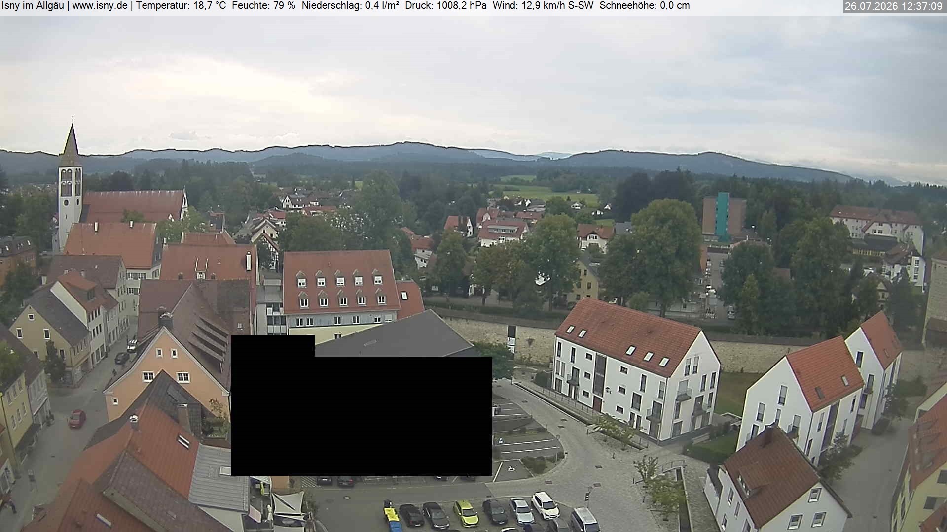 Archiv Foto Webcam Isny im Allgäu - Blick auf die Kirche St. Maria