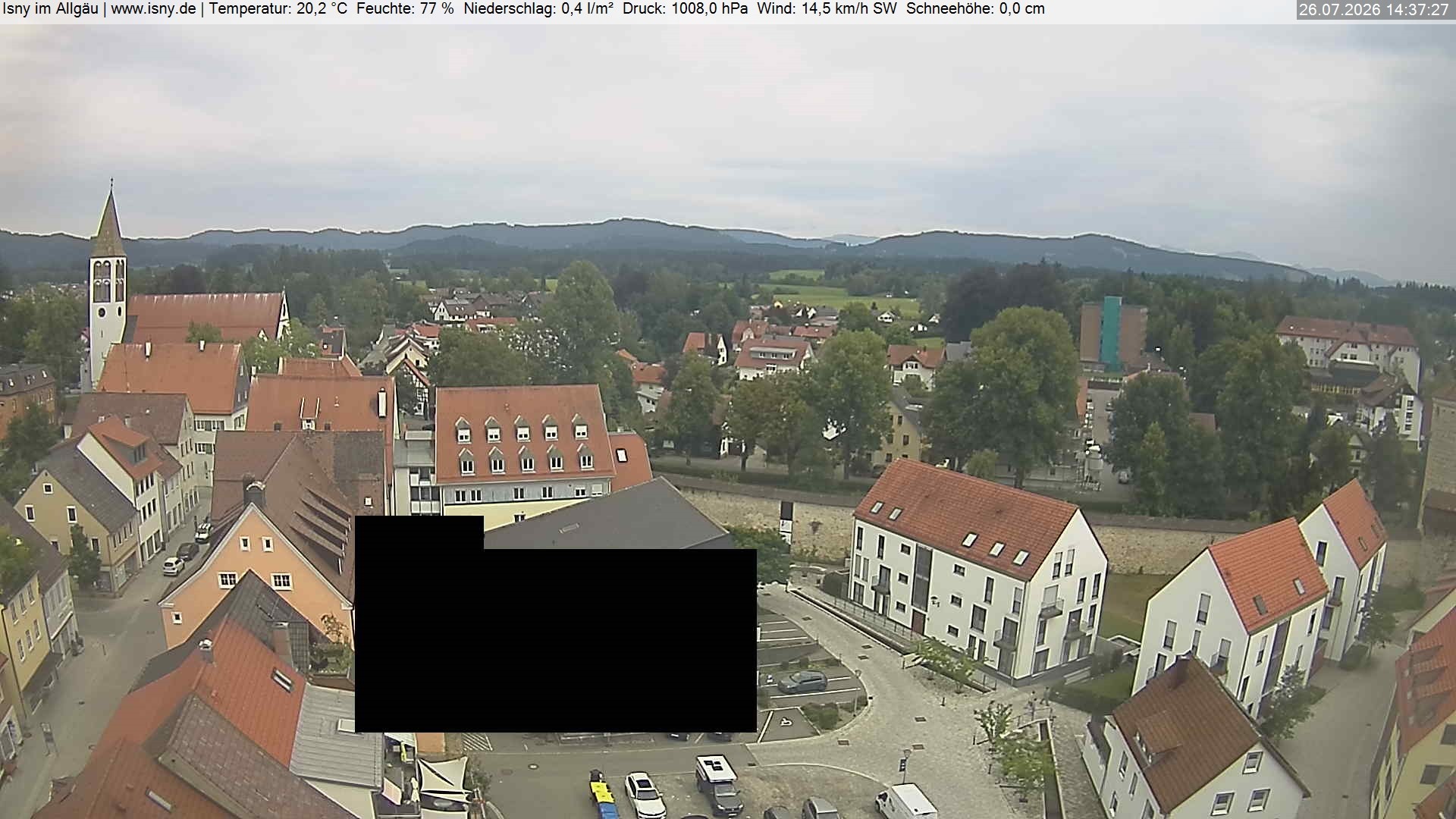 Archiv Foto Webcam Isny im Allgäu - Blick auf die Kirche St. Maria