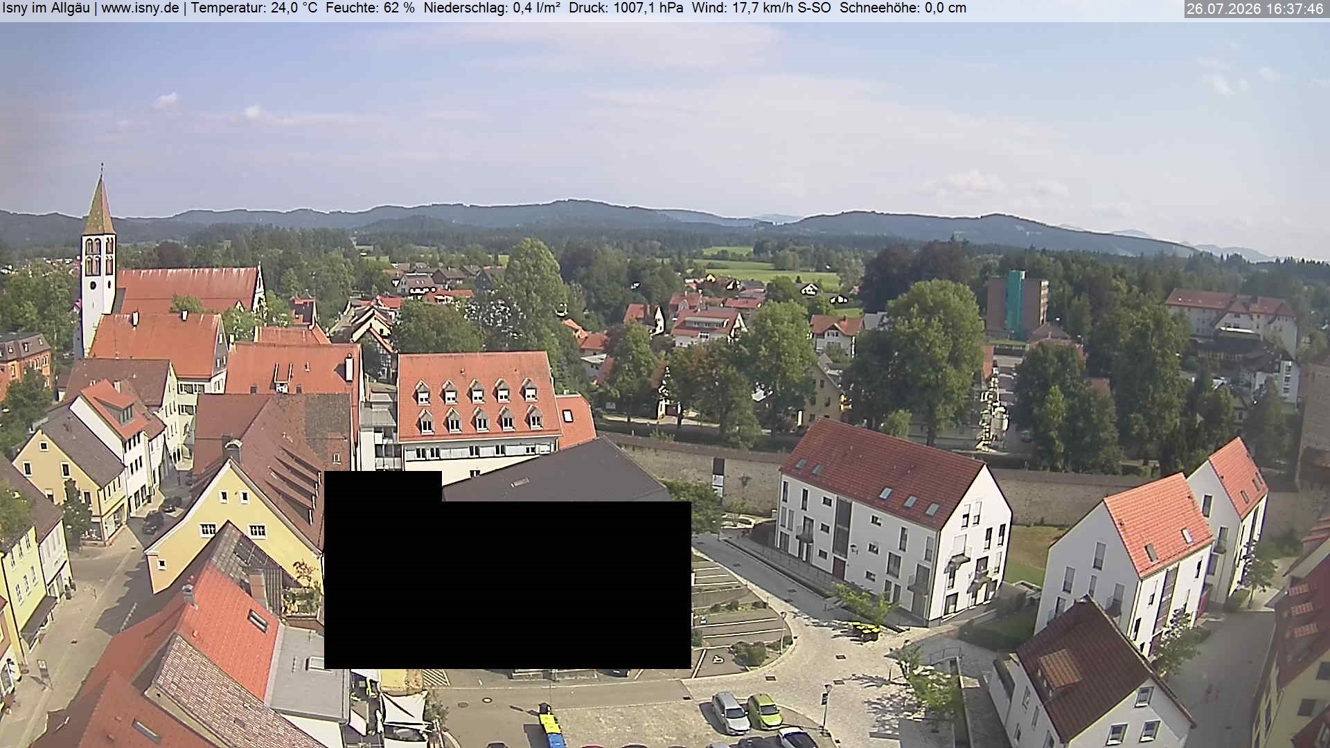 Archiv Foto Webcam Isny im Allgäu - Blick auf die Kirche St. Maria