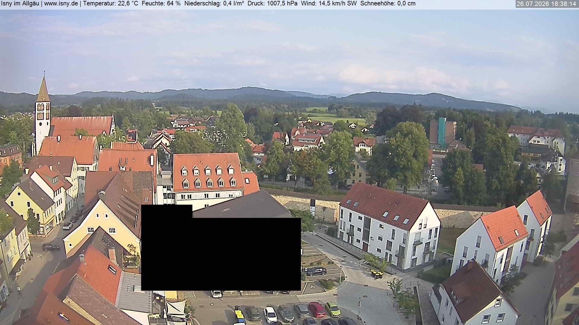 Archiv Foto Webcam Isny im Allgäu - Blick auf die Kirche St. Maria