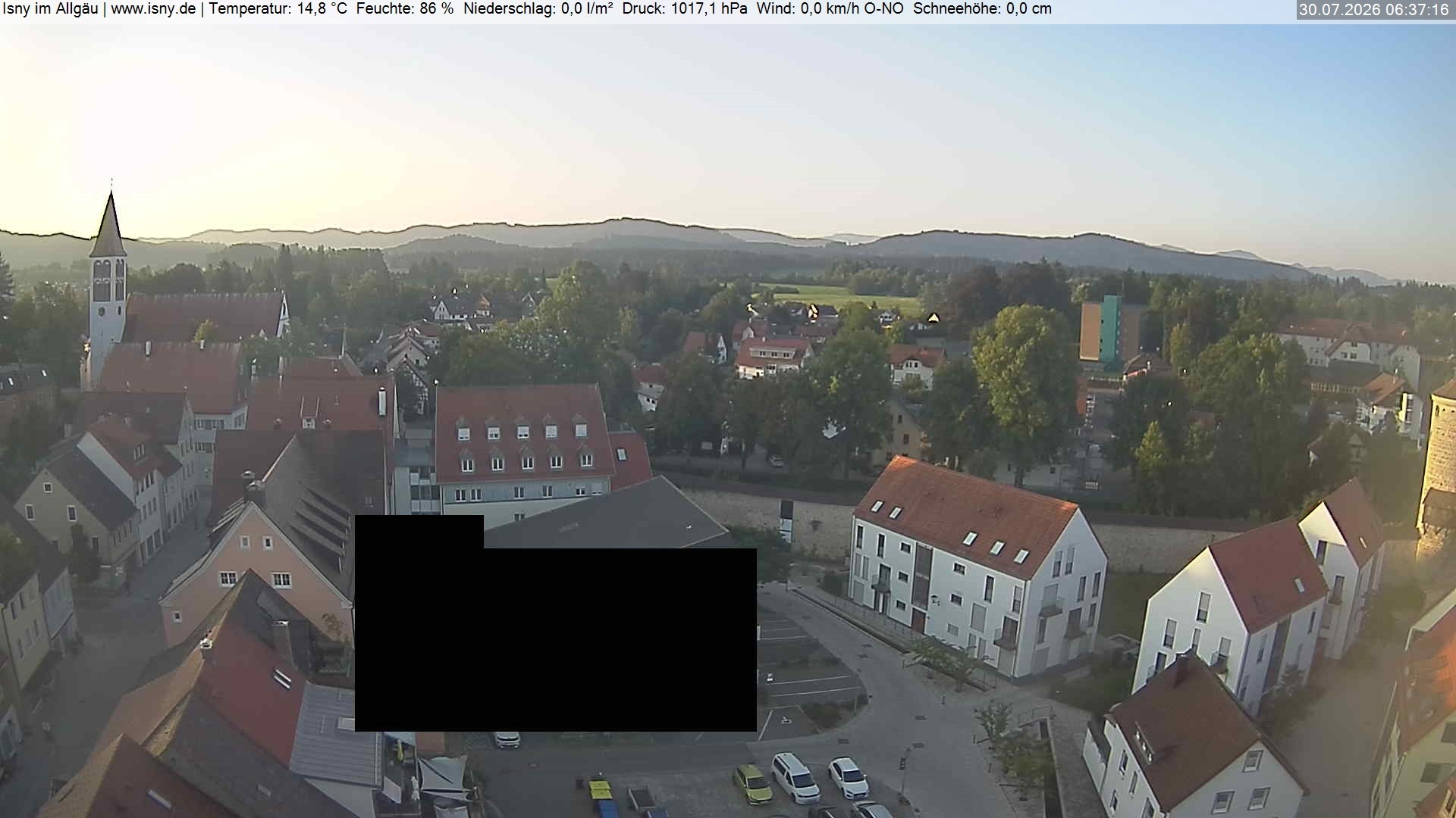 Archiv Foto Webcam Isny im Allgäu - Blick auf die Kirche St. Maria