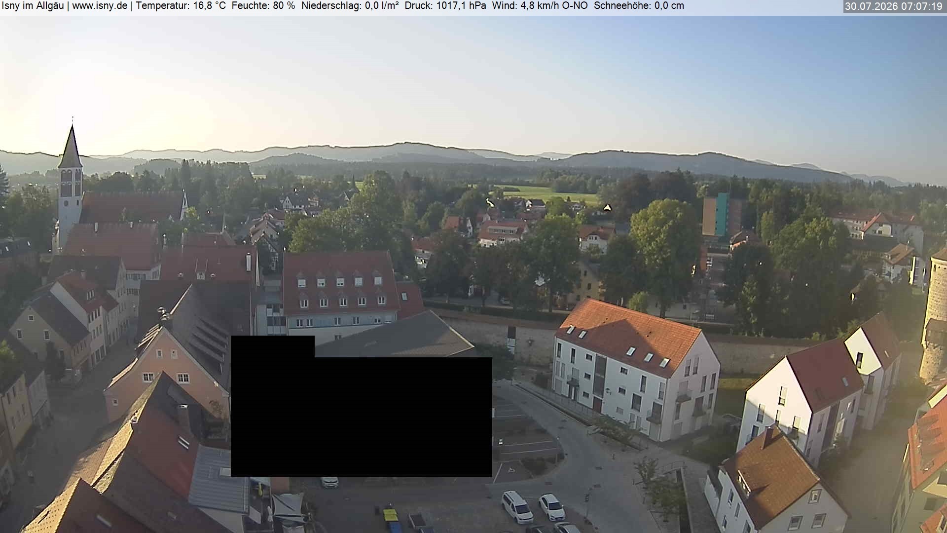 Archiv Foto Webcam Isny im Allgäu - Blick auf die Kirche St. Maria