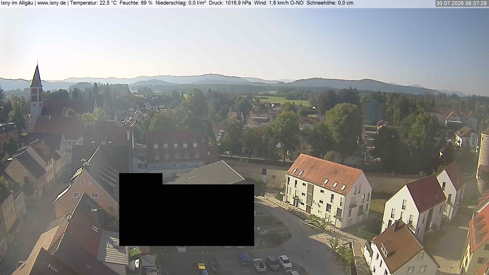 Archiv Foto Webcam Isny im Allgäu - Blick auf die Kirche St. Maria