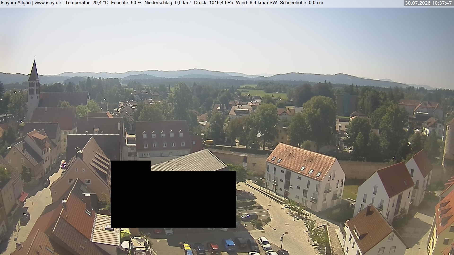 Archiv Foto Webcam Isny im Allgäu - Blick auf die Kirche St. Maria