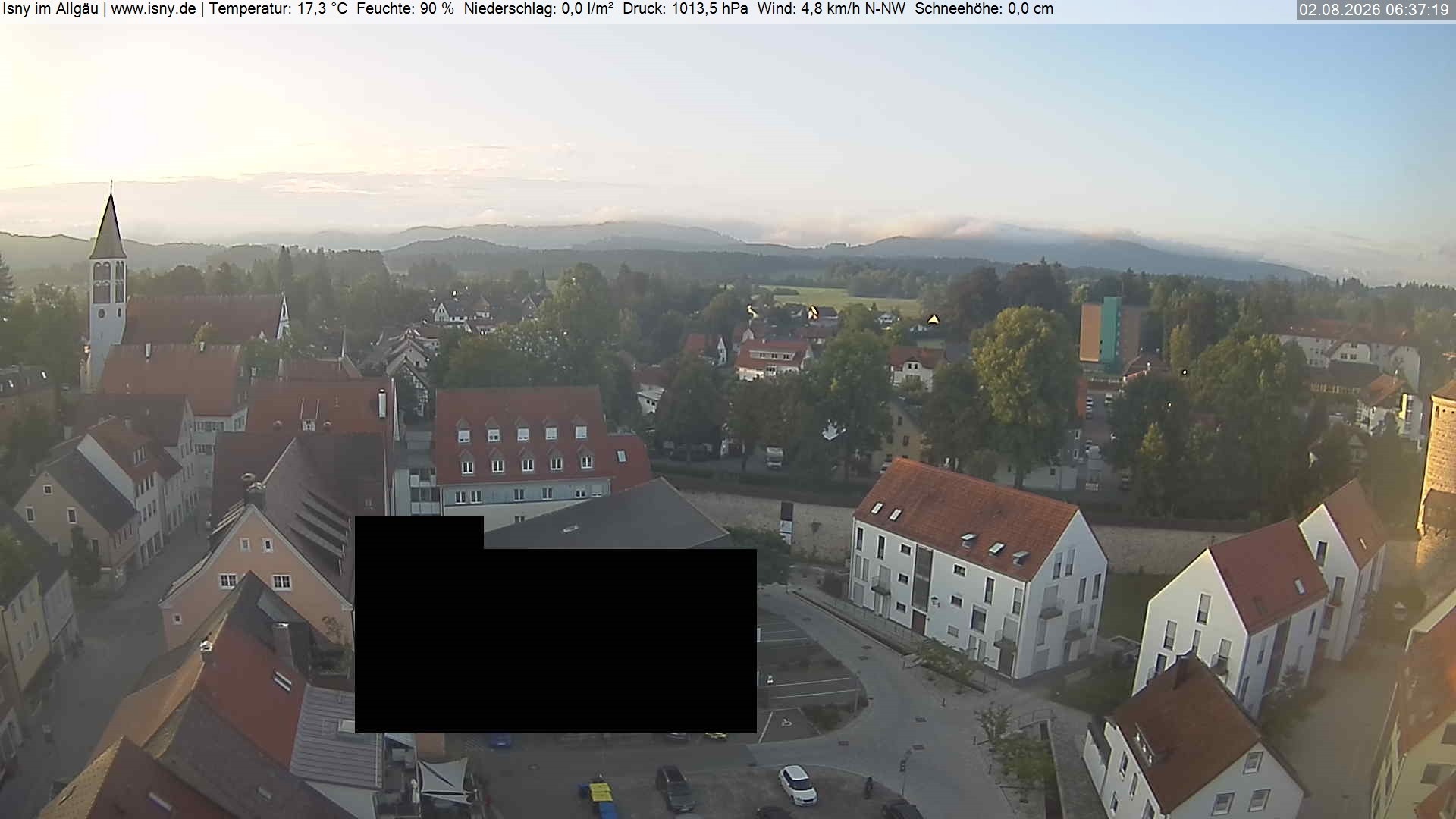 Archiv Foto Webcam Isny im Allgäu - Blick auf die Kirche St. Maria