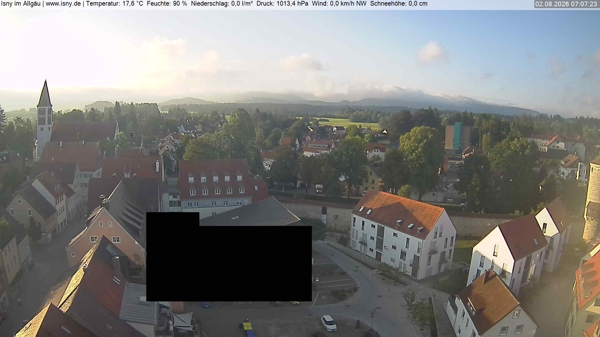 Archiv Foto Webcam Isny im Allgäu - Blick auf die Kirche St. Maria
