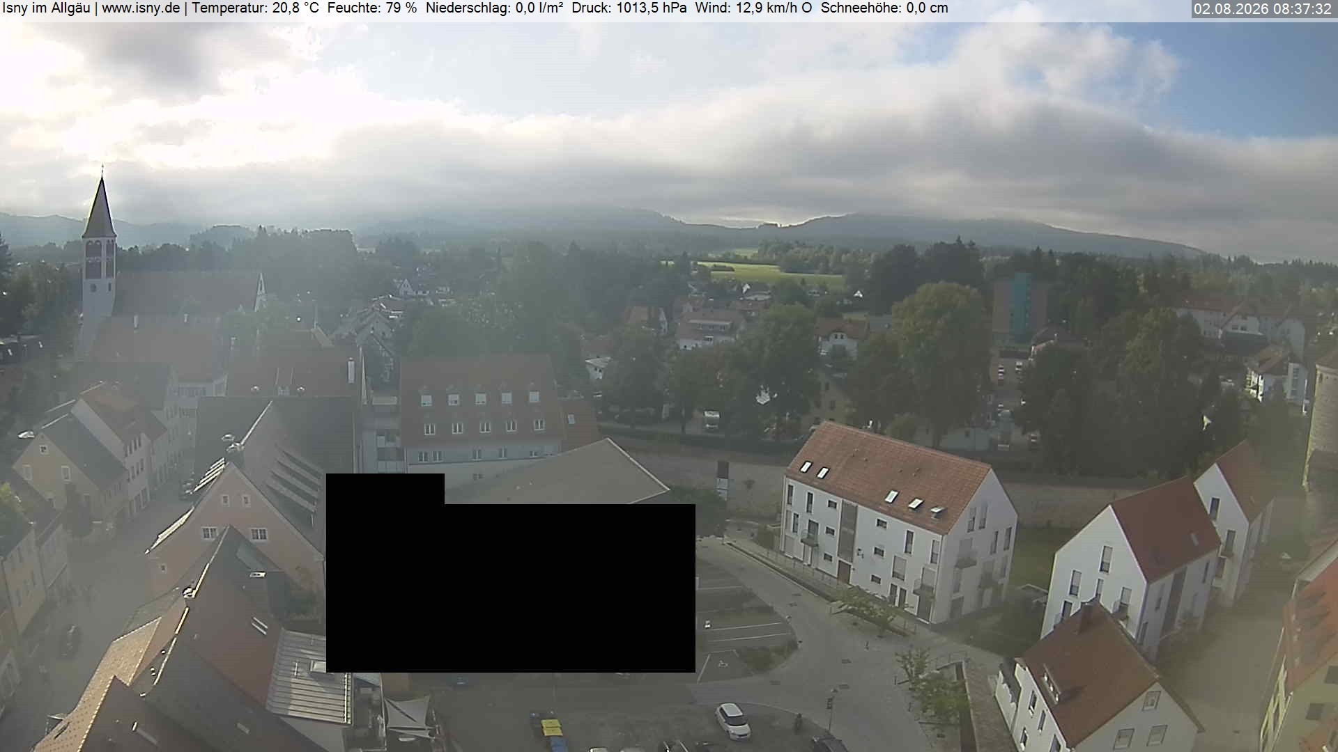 Archiv Foto Webcam Isny im Allgäu - Blick auf die Kirche St. Maria
